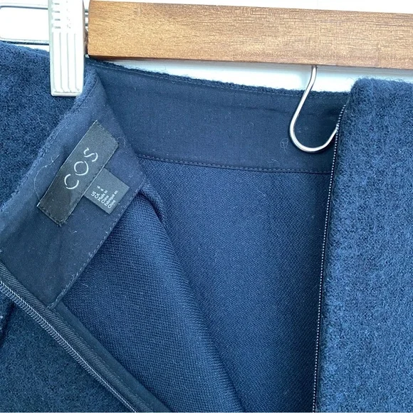 COS Wool Mini Skirt Navy - Picture 8 of 8